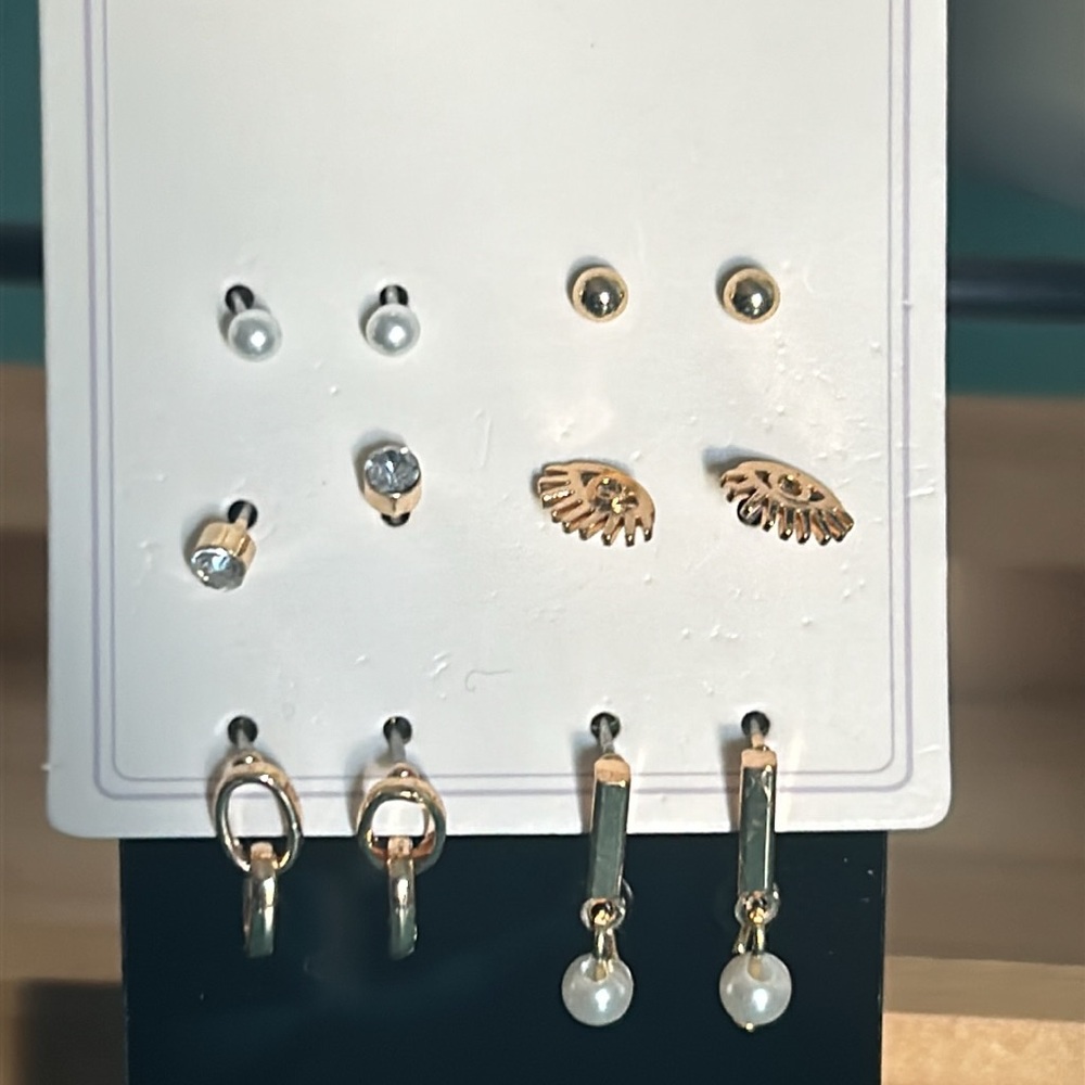 New Bulk Lot Stud Hoop Drop Earring Sets Ear Climbers Singles Gold Silver Tone - Picture 3 of 10